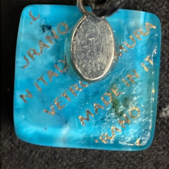 Blue fused glass flower Pendant - Picture 3 of 5